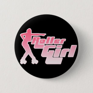 Roller Girl 80s 6 Cm Round Badge