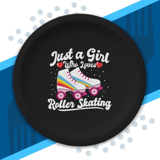 Roller Girl - Girl Who Loves Roller Skating Paper Plate (Creator Uploaded)