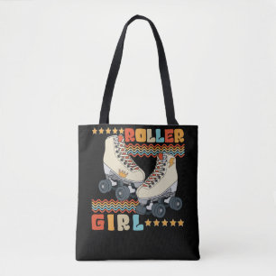 Roller Girl Retro 70s 80s Roller Skating Tote Bag