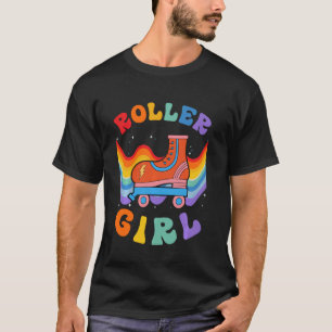 Roller Girl Retro Skater Skating Skates Seventies T-Shirt