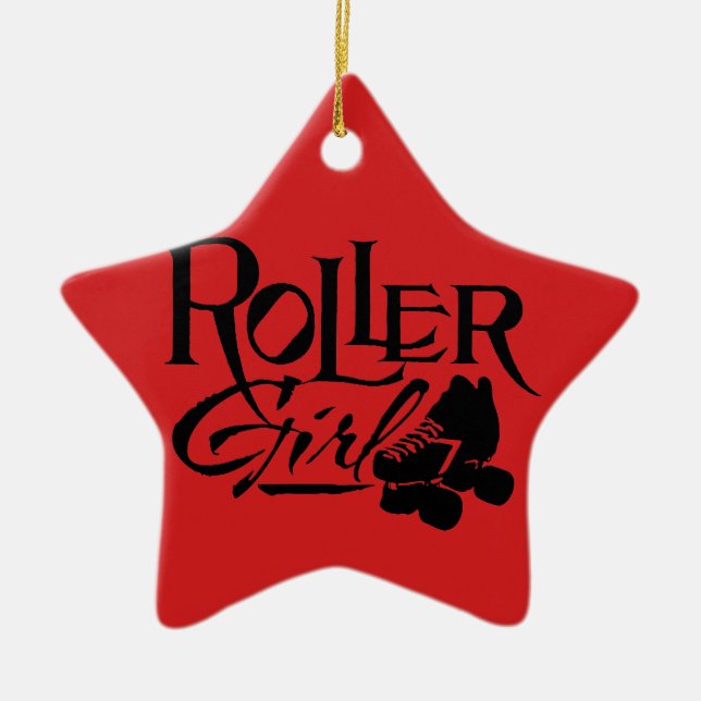 Roller Girl, Roller Derby Ceramic Ornament (Front)