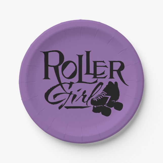 Roller Girl, Roller Derby Paper Plate (Front)