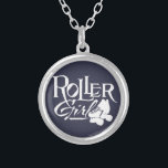 Roller Girl, Roller Derby Silver Plated Necklace<br><div class="desc">Show off your love of Derby!</div>