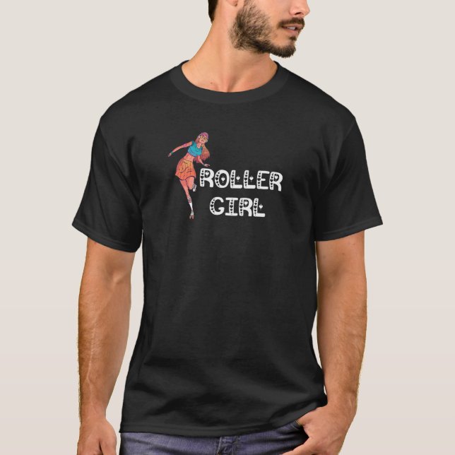 Roller Girl Roller Skating Skating Rink 70s 80s Ro T-Shirt (Front)