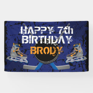 Roller Hockey Birthday Banner