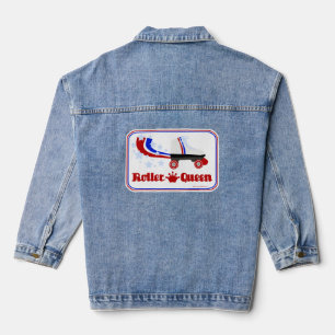 Roller Queen Fun Skate Logo Slogan Art Denim Jacket