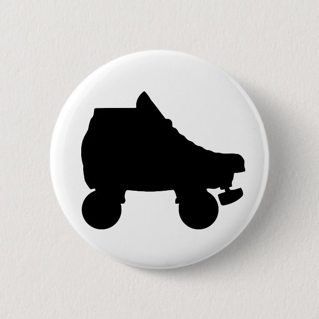 roller skate 6 cm round badge (Front)