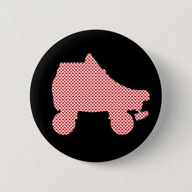 roller skate 6 cm round badge (Front)