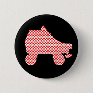 roller skate 6 cm round badge