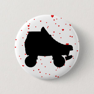 roller skate 6 cm round badge