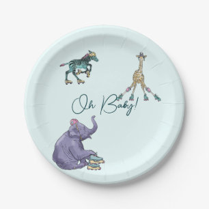 Roller Skate baby shower plates 