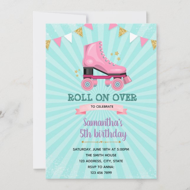 Roller skate birthday Invitation (Front)