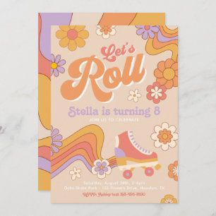 Roller Skate Birthday Invitation   Groovy Skate