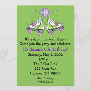 Roller Skate Birthday Invitations