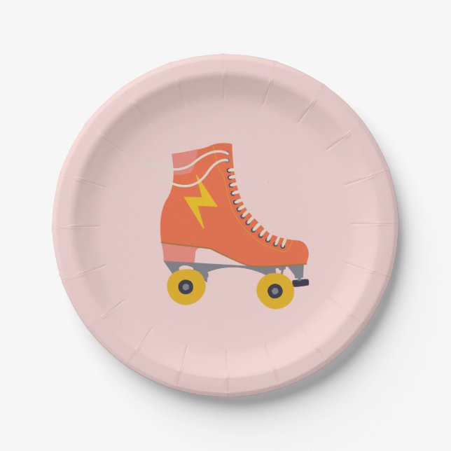 Roller Skate Birthday Paper Plates (Front)