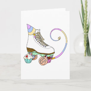 Roller Skate Birthday Party Cake Card