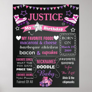 Roller Skate birthday party chalkboard sign