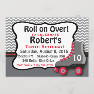 Roller Skate Birthday Party Invitation