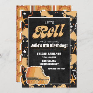 Roller Skate Birthday Party Invitations