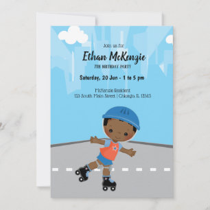 Roller Skate boy Invitation