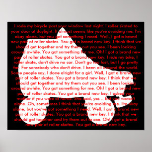 roller skate : brand new key poster