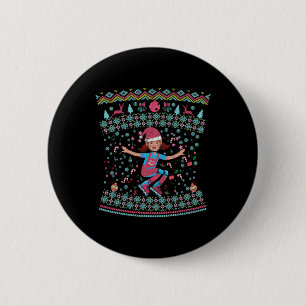 Roller Skate Christmas Girl 6 Cm Round Badge