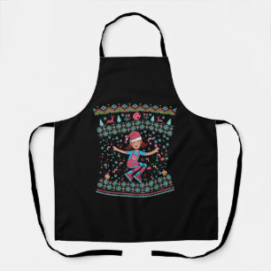 Roller Skate Christmas Girl Apron