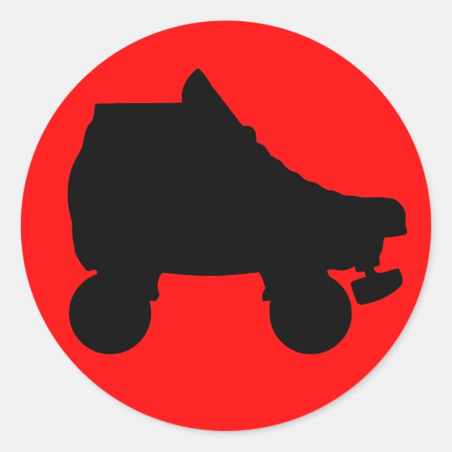 roller skate classic round sticker (Front)