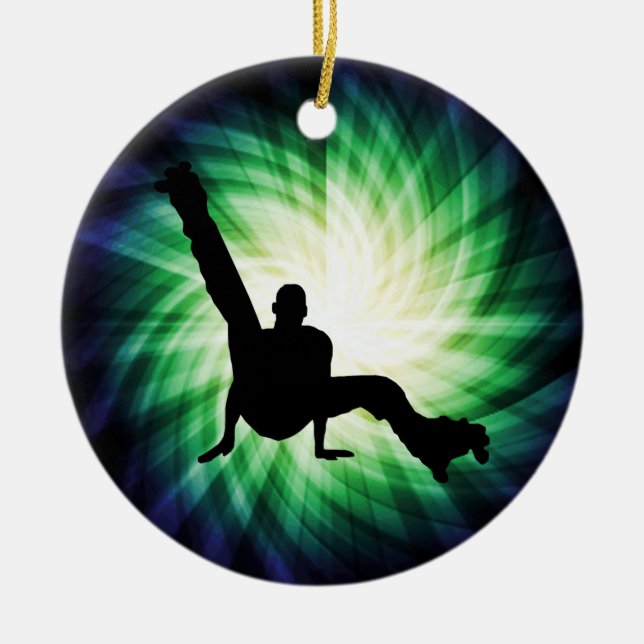 Roller Skate Dancing Ceramic Tree Decoration (Front)