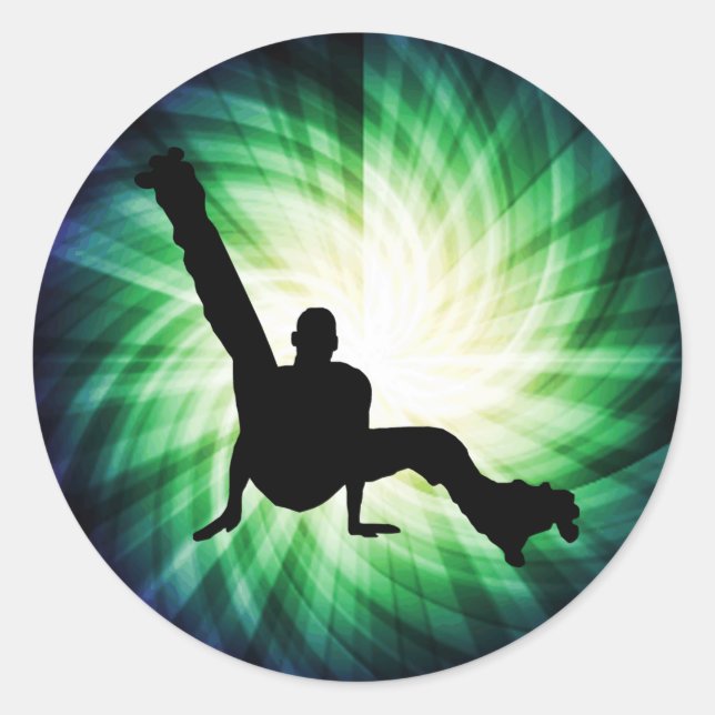 Roller Skate Dancing Classic Round Sticker (Front)