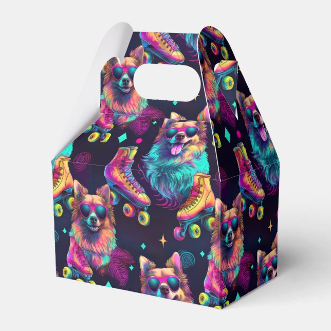 Roller Skate Disco Dog Favour Box (Front Side)