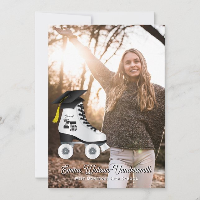 Roller Skate Graduation Announcement  (Front)