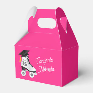Roller Skate Graduation Party Skating Rink Pink Favour Box