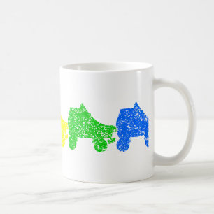 roller skate grunge rainbow coffee mug