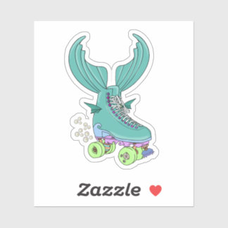 Roller Skate Mermaid Sticker