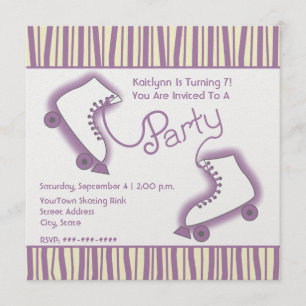 Roller Skate Party Birthday Invitation