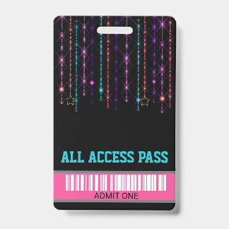 Roller SKate party, VIP Pass ,Invitation, Glitter ID Badge