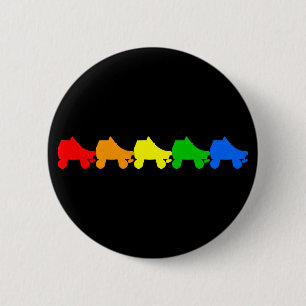 roller skate rainbow 6 cm round badge