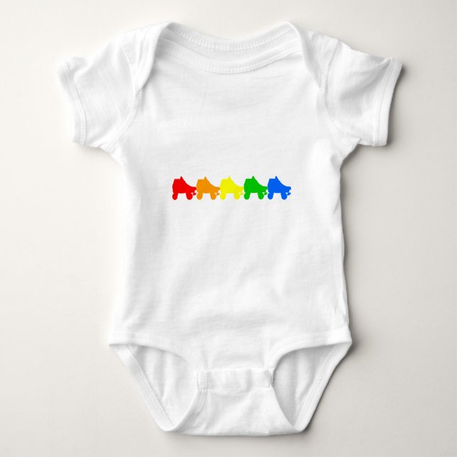 roller skate rainbow baby bodysuit (Front)