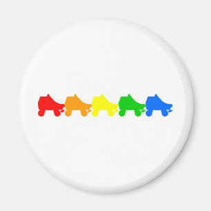 roller skate rainbow magnet