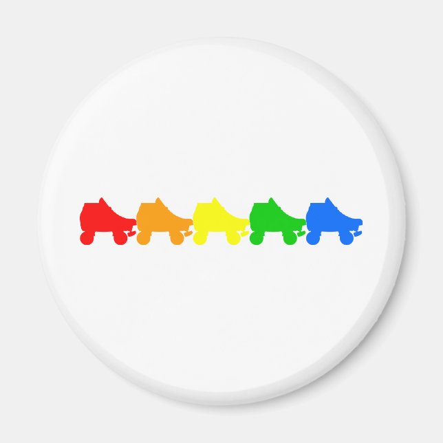 roller skate rainbow magnet (Front)