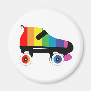 roller skate rainbow stripes magnet