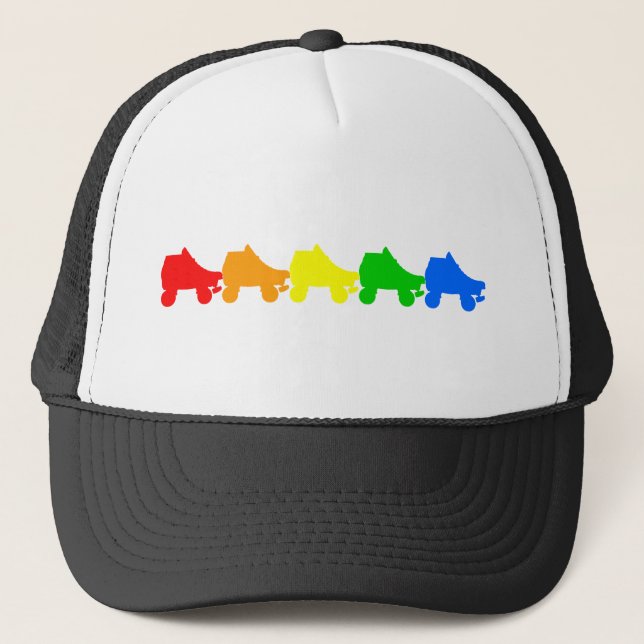 roller skate rainbow trucker hat (Front)