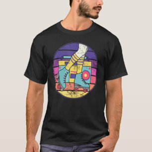Roller Skate Retro 70s 80s Skater Girl Roller Disc T-Shirt