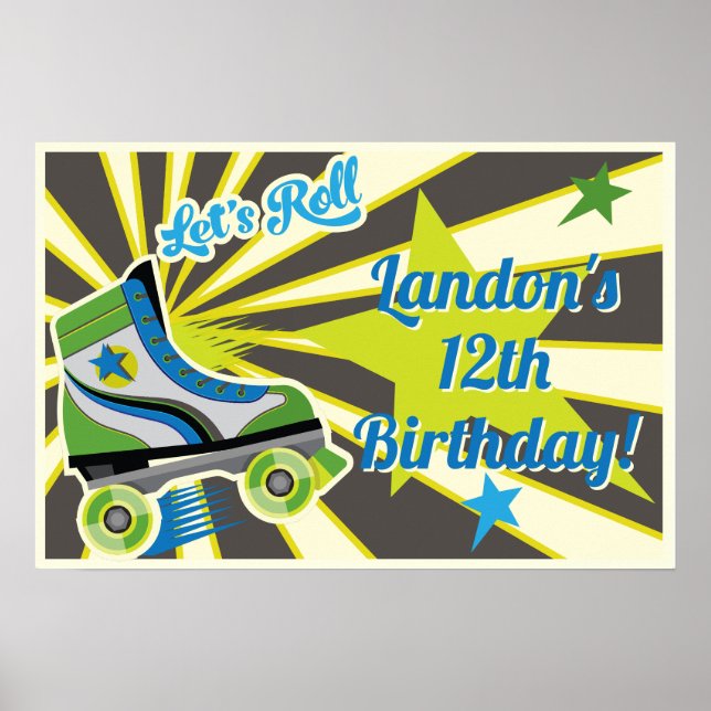 Roller Skate Retro Derby Party  Poster (Front)
