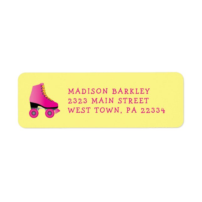 Roller Skate Retro Skating Return Address Label (Front)