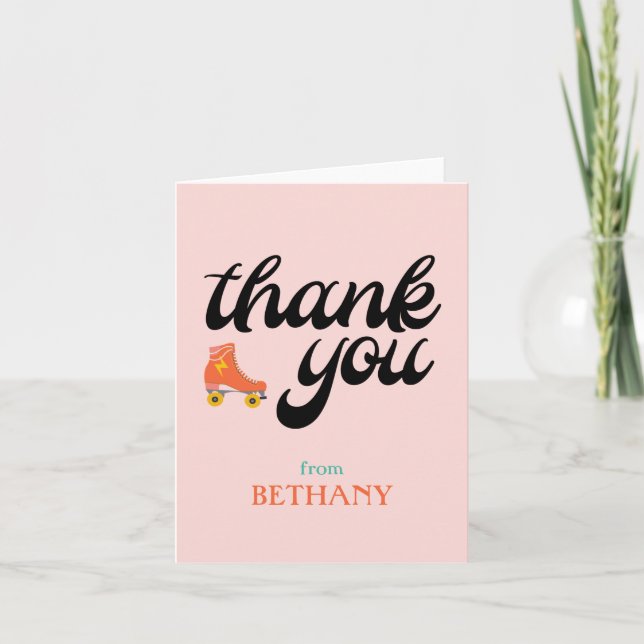 Roller Skate Thank You Card (Front)