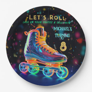 Roller Skate, Turning 8 Paper Plate