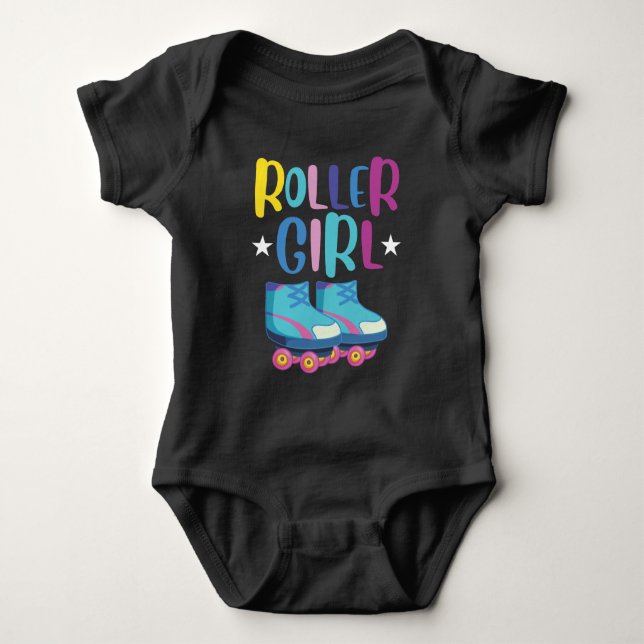 Roller Skater Granddaughter Skating Rollerblading Baby Bodysuit (Front)