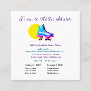 Roller skater school add packages price business f square business card